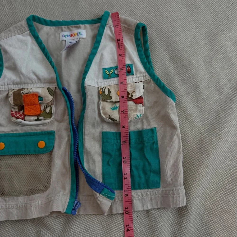 Vintage Gymboree Kids Safari Vest Dress Up 90's Utility Cargo Pockets 3/4 T
